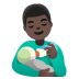 👨🏿‍🍼 man feeding baby: dark skin tone display on Google